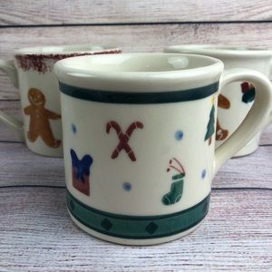 Set of 3 Vintage 80’s Hartstone Stoneware Holiday Mugs